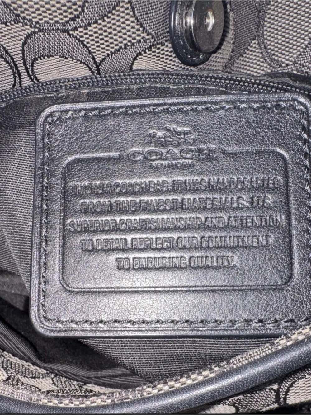 Coach Phoebe Black and Charcoal Shoulder Bag